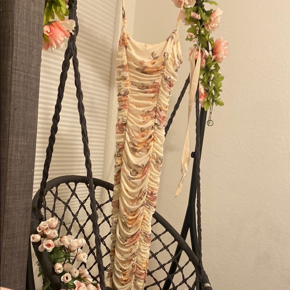 Floral Ruched Maxi Dress